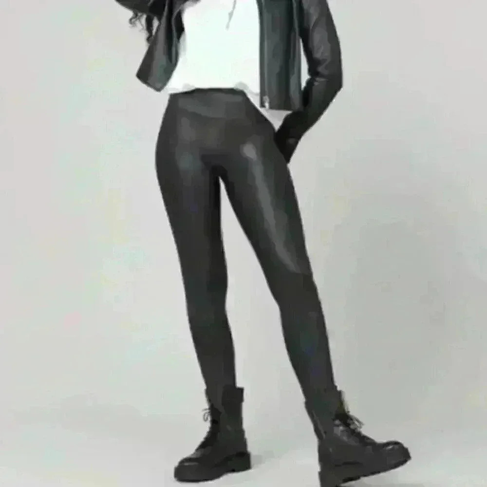 Spanx Faux Leather Leggings Black Size Small